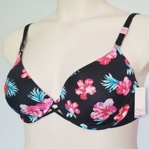 Candie's Black Floral Underwire Bra